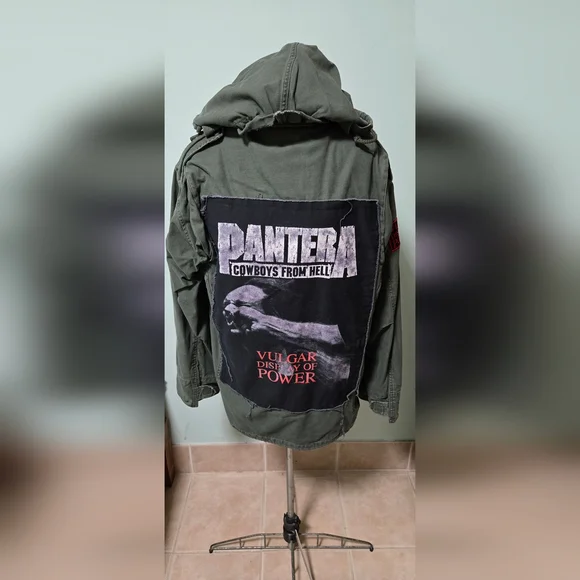 Official Band Merch: Pantera CFH Military Field Jacket (S) (Olive) Discontinued